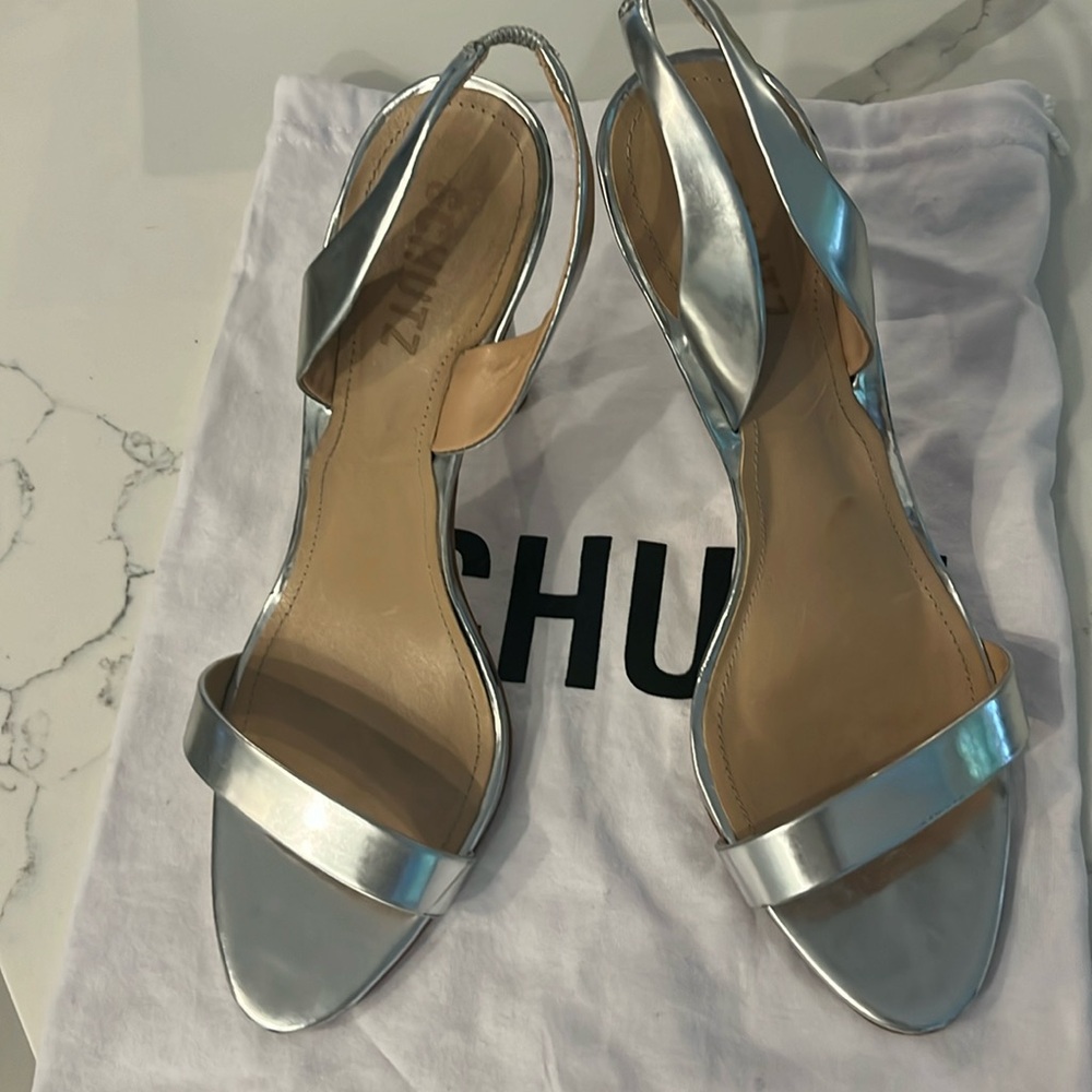 Schutz silver heels